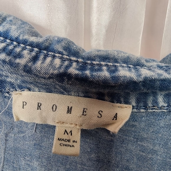 Promesa Light Blue Denim Long Sleeve Dress - Picture 2 of 5
